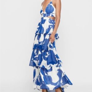 NWT Express  - Floral Tiered Twist Back Maxi Dress